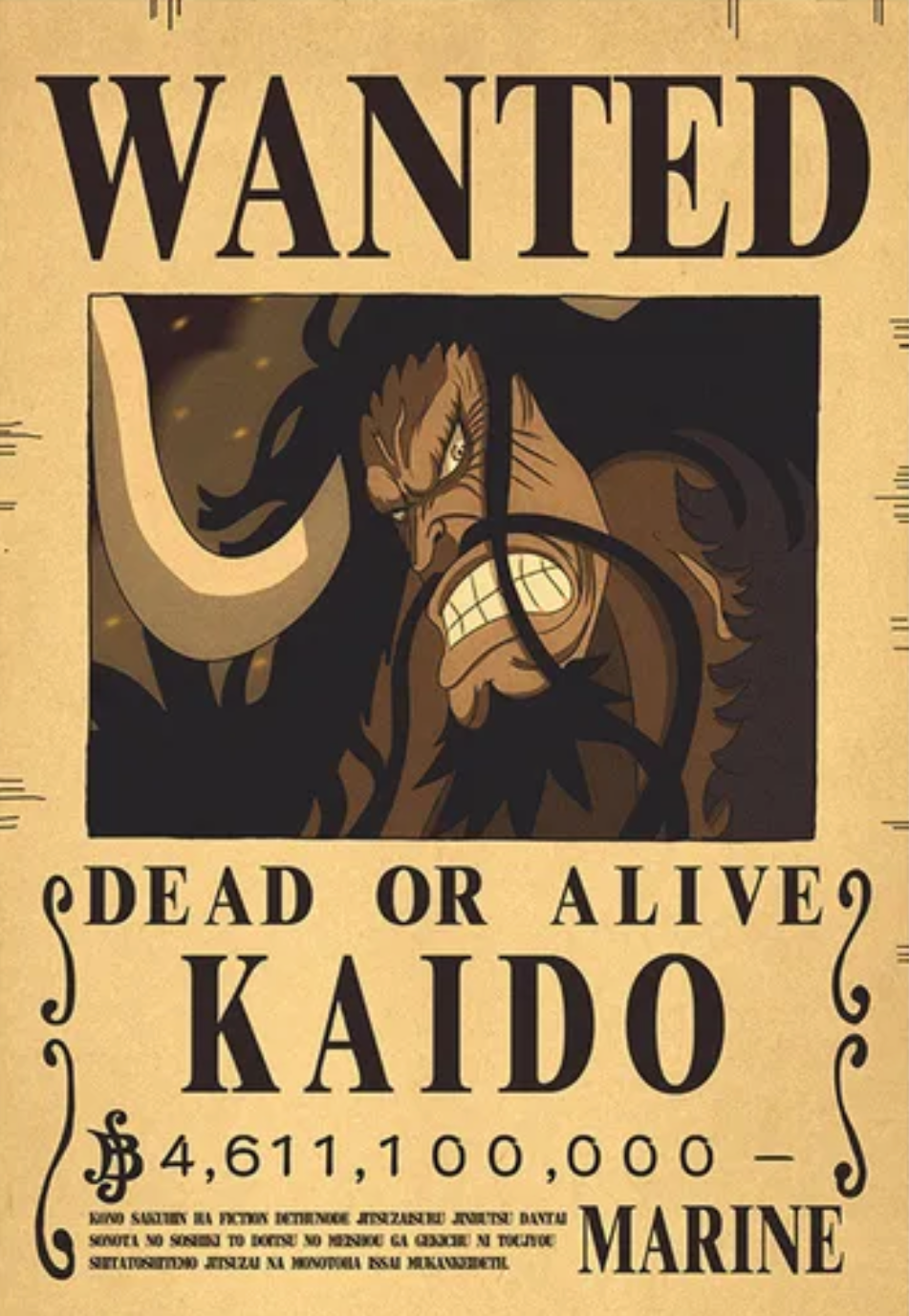 Poster Wanted One Piece Kaido