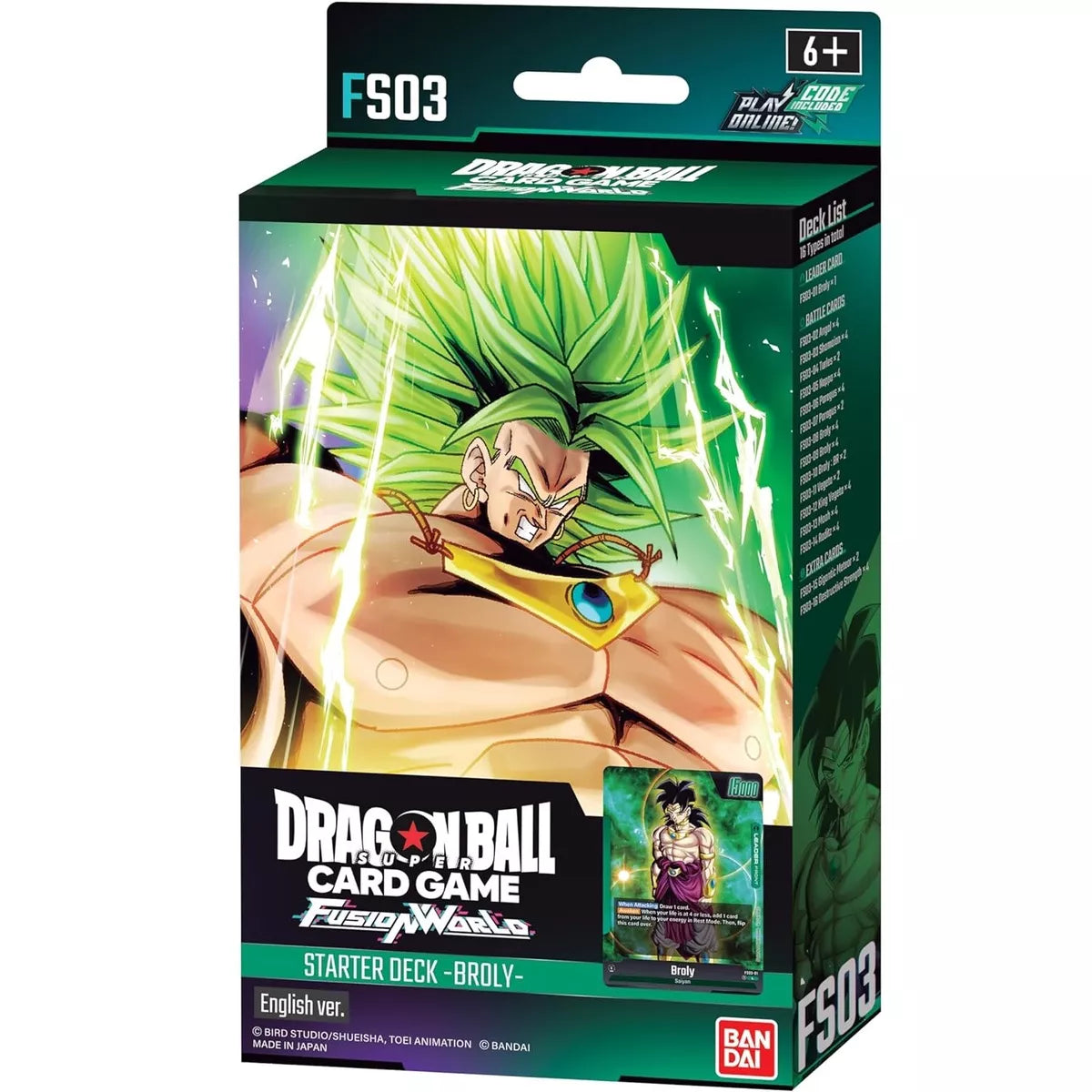 TCG Dragon Ball Fusion World FS03 Starter Deck Broly ENG