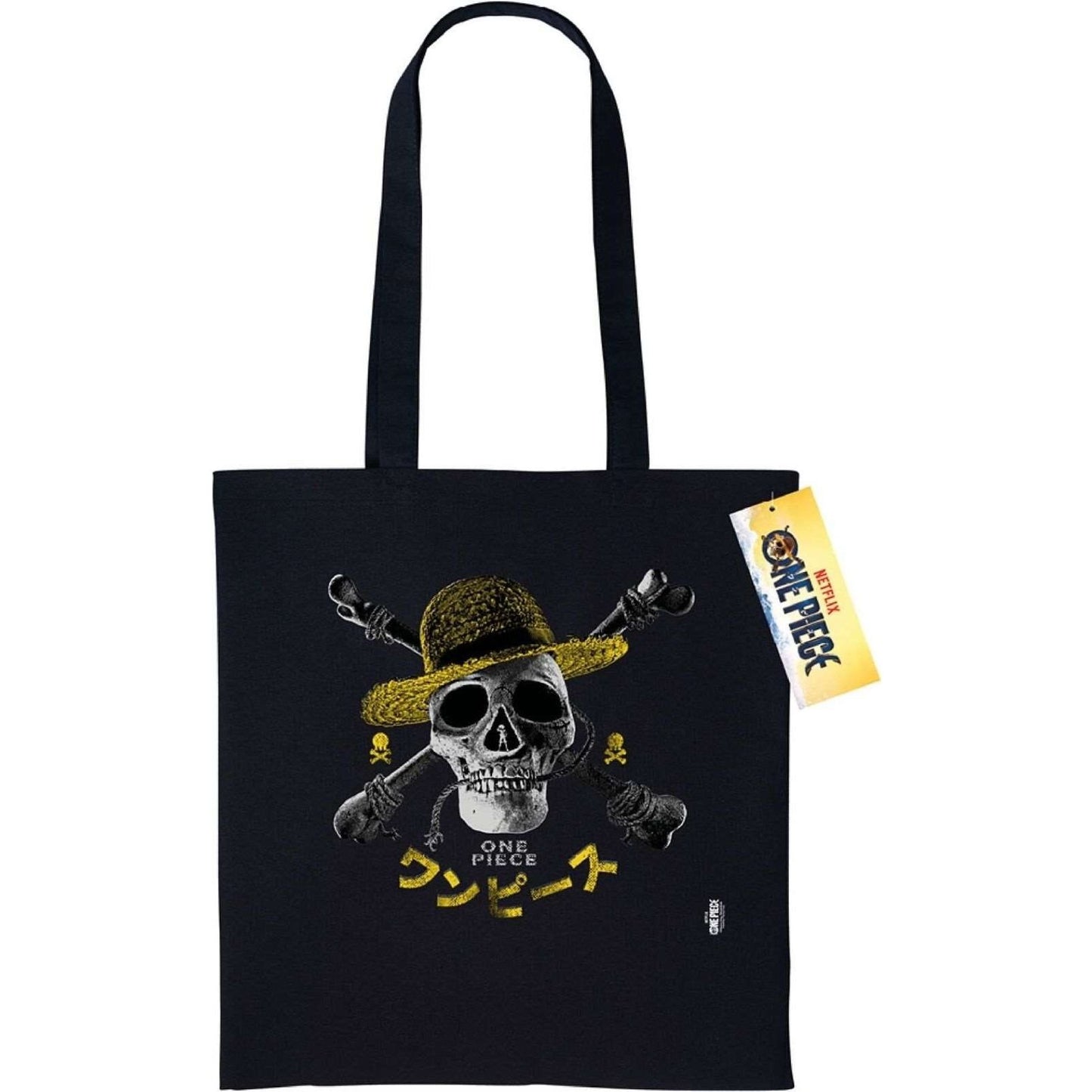 One Piece Tote Bag Skull Hat nerd-pug