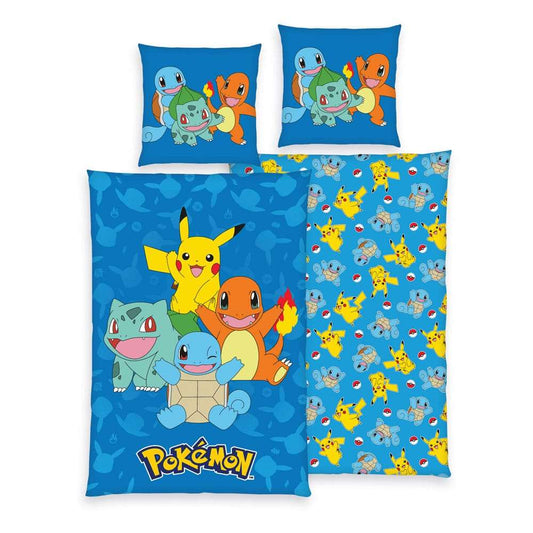 Pokemon Lenzuola Set Starter Pokemon135 x 200 cm / 80 x 80 cm